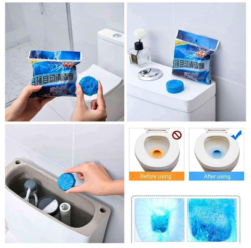 Eco-Friendly Toilet Bowl Cleaner & Deodorizer Tablets (10pcs) –