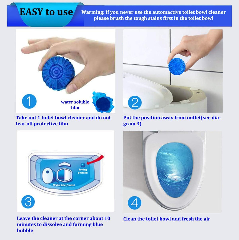 Eco-Friendly Toilet Bowl Cleaner & Deodorizer Tablets (10pcs) –
