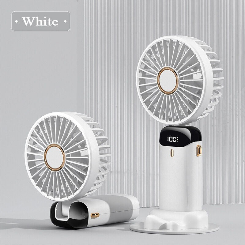 Digital Display Portable Mini Fan – 5-in-1 Multipurpose USB-C