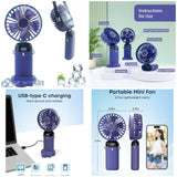 Digital Display Portable Mini Fan – 5-in-1 Multipurpose USB-C