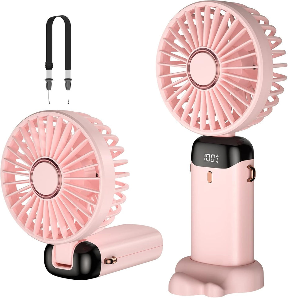Digital Display Portable Mini Fan – 5-in-1 Multipurpose USB-C