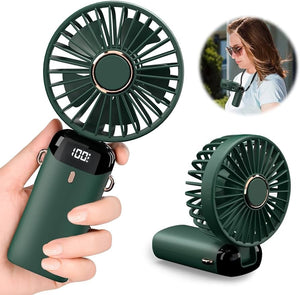 Digital Display Portable Mini Fan – 5-in-1 Multipurpose USB-C