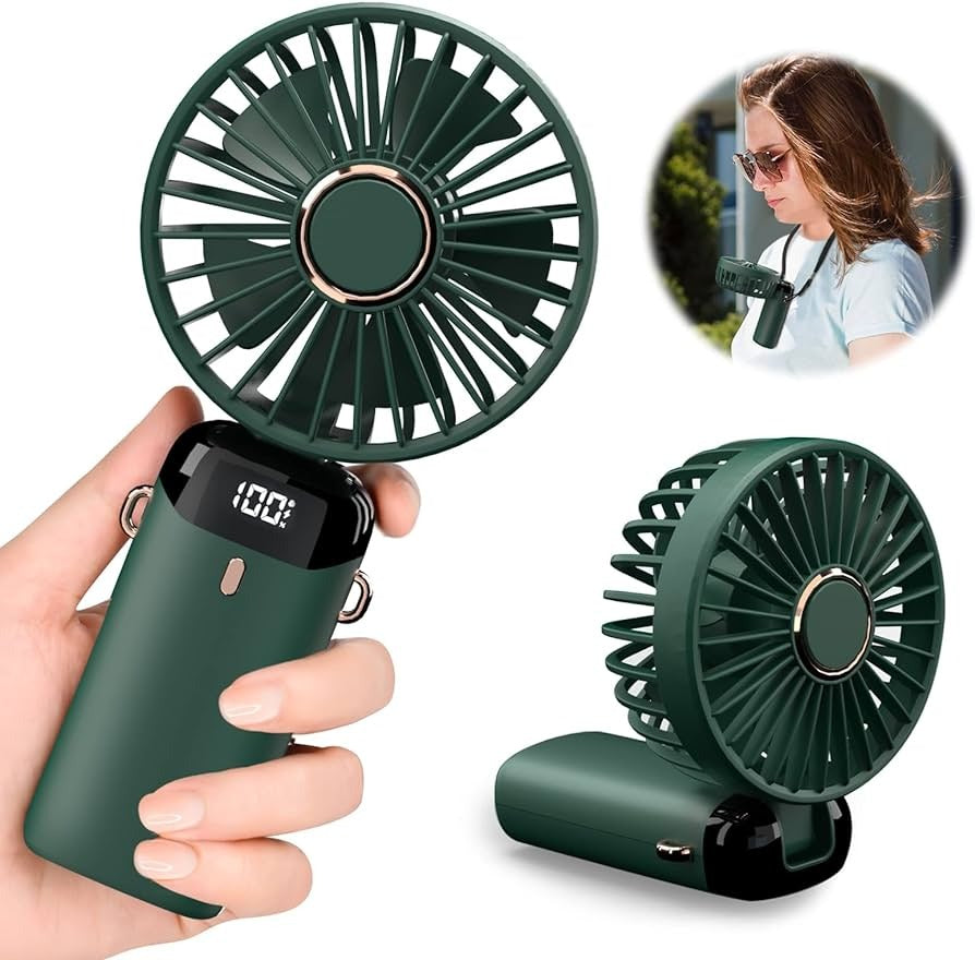 Digital Display Portable Mini Fan – 5-in-1 Multipurpose USB-C
