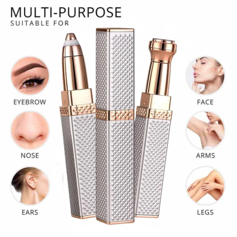 2-in-1 Flawless Facial Hair Remover & Eyebrow Trimmer | USB Rechargeable,