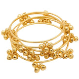 Brass Gold Kashmiri Ghunghroo Bangles Set of 4 Pcs