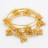 Brass Gold Kashmiri Ghunghroo Bangles Set of 4 Pcs