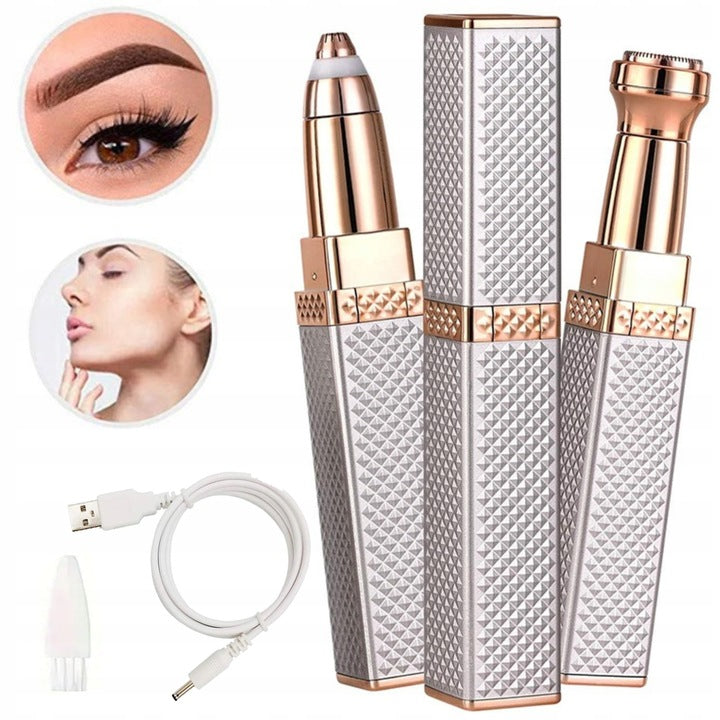 2-in-1 Flawless Facial Hair Remover & Eyebrow Trimmer | USB Rechargeable,