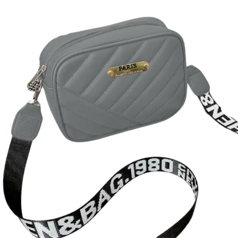 Gray Leather Handbag for Girls & Women