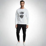 KING Printed White Tracksuit Sweatshirt & Trouser