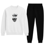 KING Printed White Tracksuit Sweatshirt & Trouser