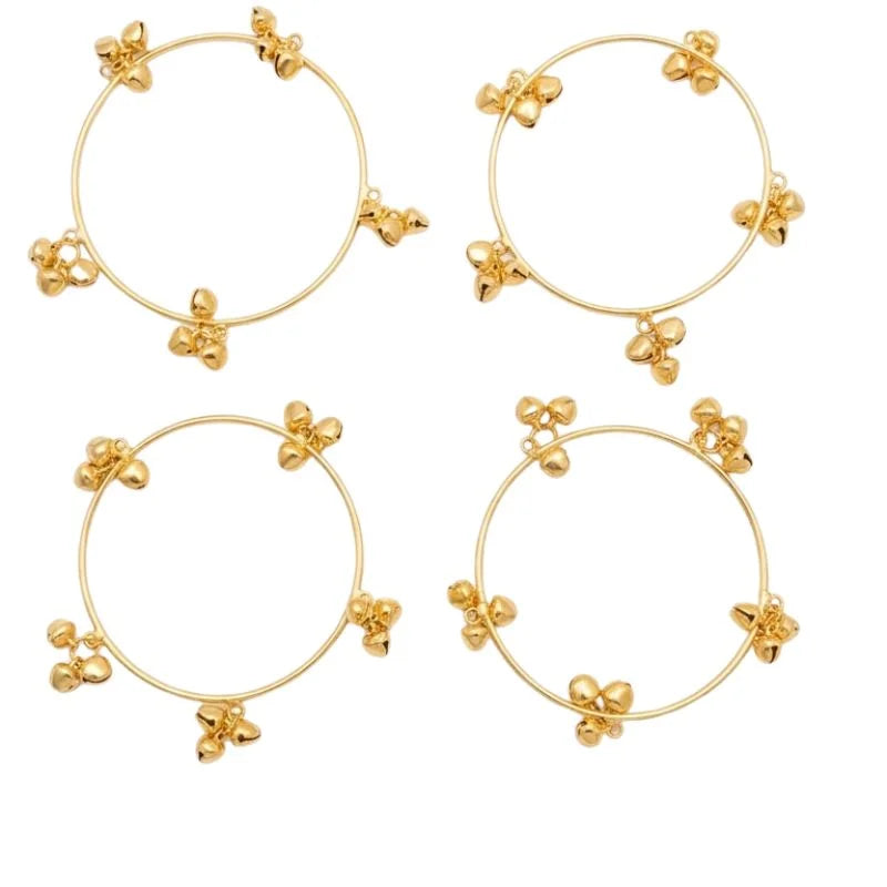 Brass Gold Kashmiri Ghunghroo Bangles Set of 4 Pcs
