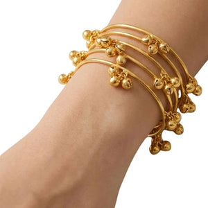 Brass Gold Kashmiri Ghunghroo Bangles Set of 4 Pcs